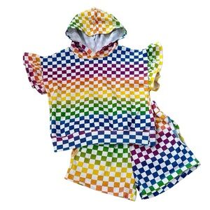 Jessica Simpson Rainbow Check Matching Outfit Set